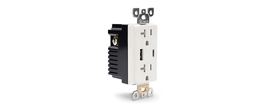20 Amp Tamper Resistant Receptacle with 2 USB Charging port