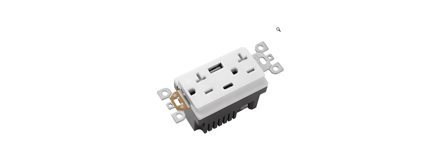 20 Amp Tamper Resistant Receptacle with 2 USB Charging port