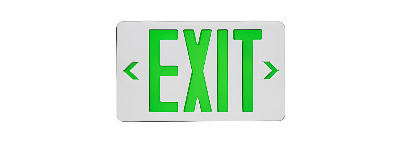 GREEN EXIT SIGN/EMERGENCY BATTERY