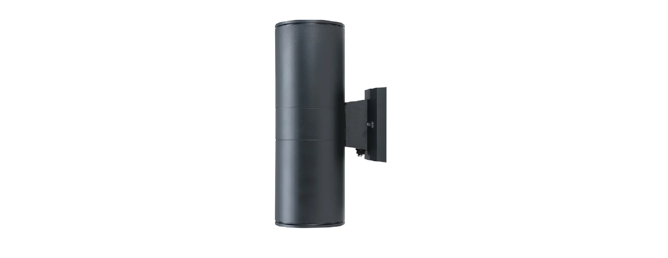 12'' CYLINDER OUTDOOR UP/DOWN LIGHT 18W  3CCT / PHOTOCELL 1100LM BK